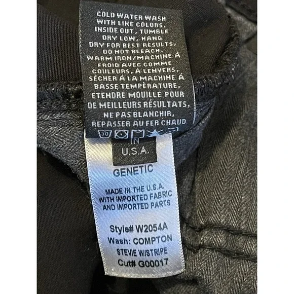 Genetic Los Angeles Black Stevie‎ w/Stripe Black Fringe Hem Short Shorts Size 28 - Picture 6 of 6